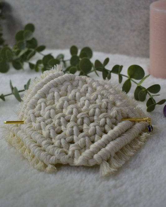 Hebillas boho para cabello en Macramé_Beige
