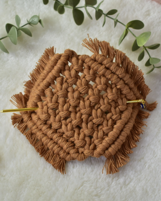 Hebillas boho para cabello Vintage en Macramé