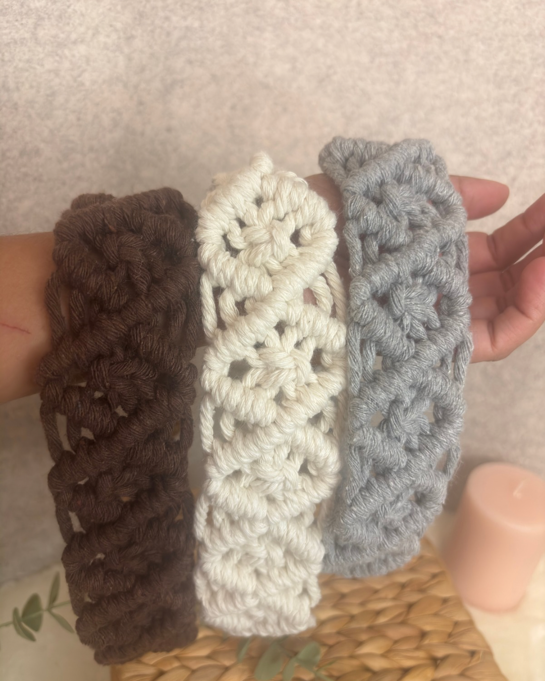 Cintillos en macramé