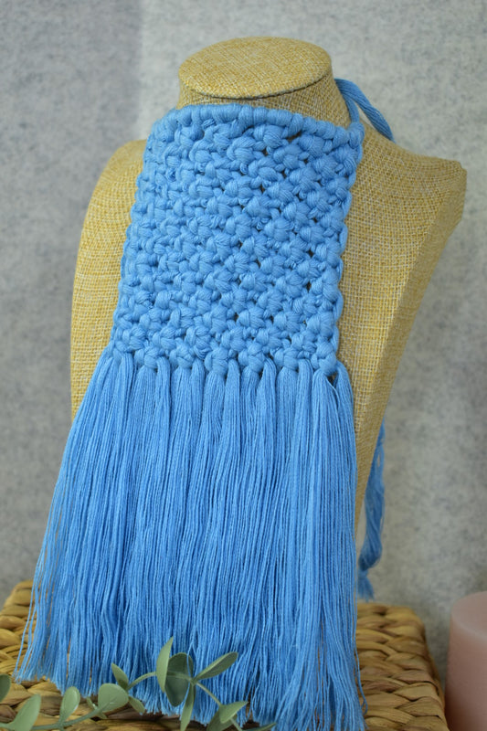 Collar en Macrame_Alma Azul Cielo