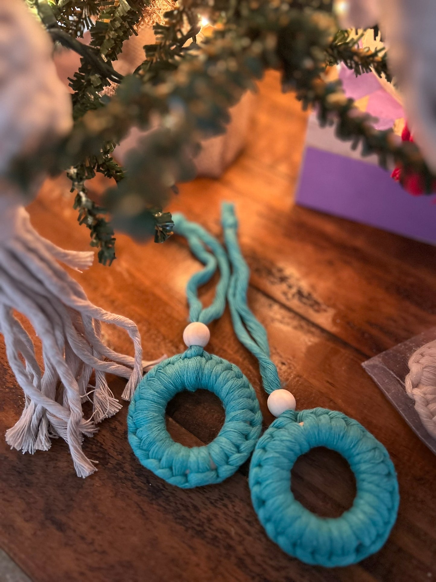 Aros Navideños en Macramé (set 2)