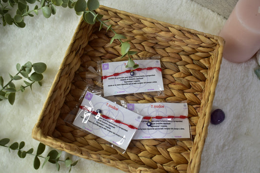 Pulseras 7 nudos roja
